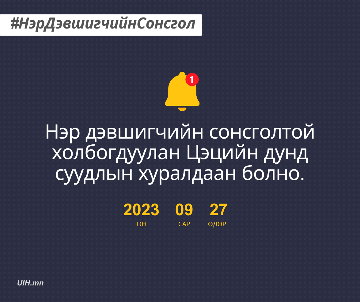 Нэр дэвшигчийн сонсголтой холбогдуулан Цэц хуралдана