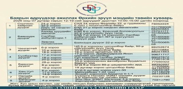 Амралтын өдрүүдэд ажиллах эмнэлэг, өрхийн эрүүл мэндийн төвүүдийн цагийн хуваарь